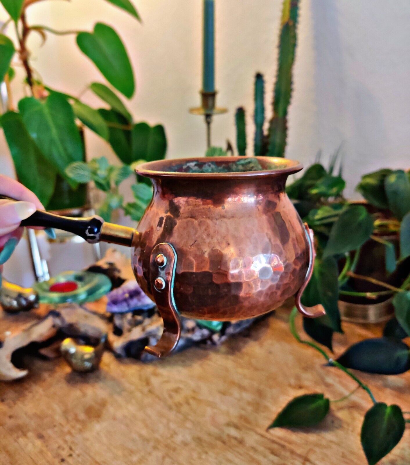 Vintage copper cauldron