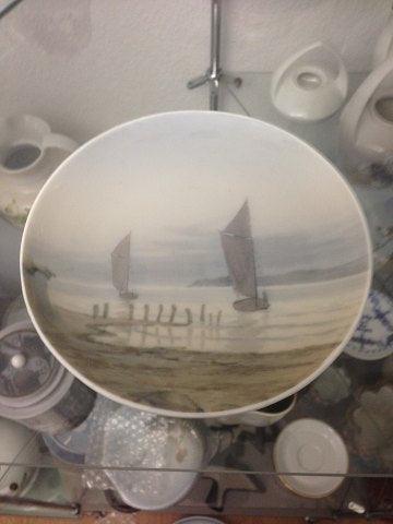 Bing  Grondahl Art Nouveau Wall Plate with Ship No 4313/357-16