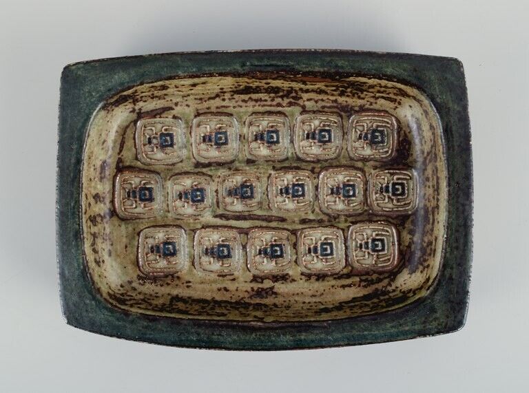 Jørgen Mogensen Royal Copenhagen Stoneware dish with motif of beetles