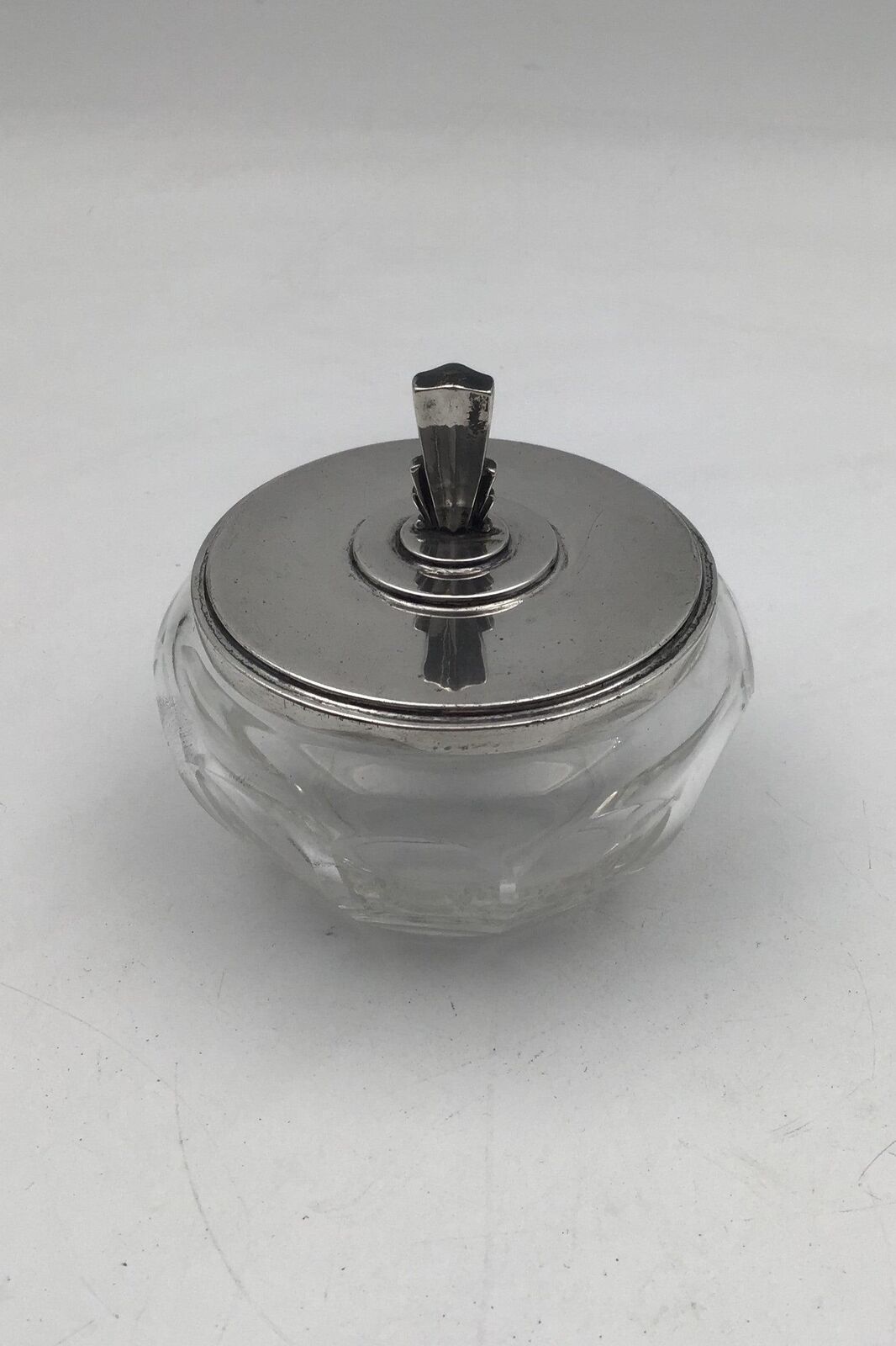 Georg Jensen Sterling Silver Lid and Baccarat Crystal Confiture Glass No 134C