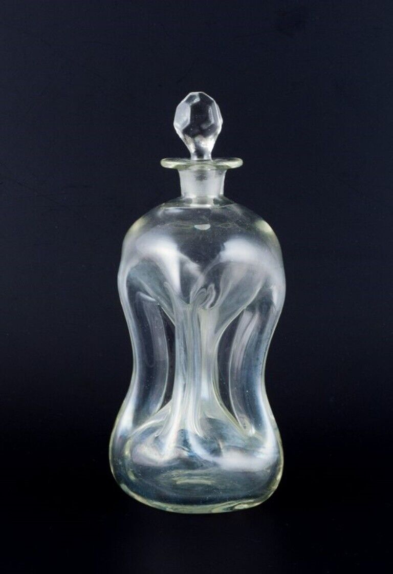 Holmegaard Denmark  'Cluck Cluck'  decanters in clear hand-blown glass