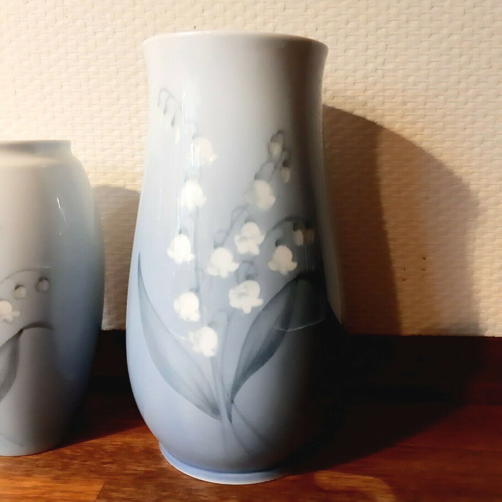 2 Lily of the Valley vases # 157/5254 & 57/210 Bing & Grondahl Royal Copenhagen