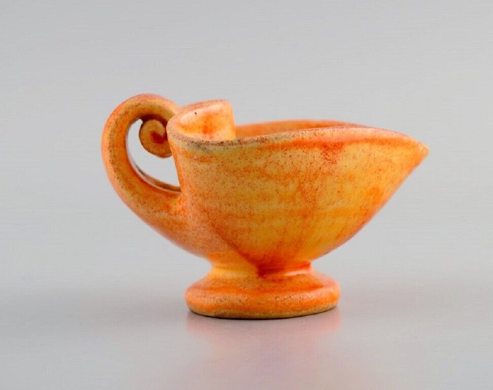 Kähler Denmark Cream jug in glazed stoneware Beautiful orange uranium glaze