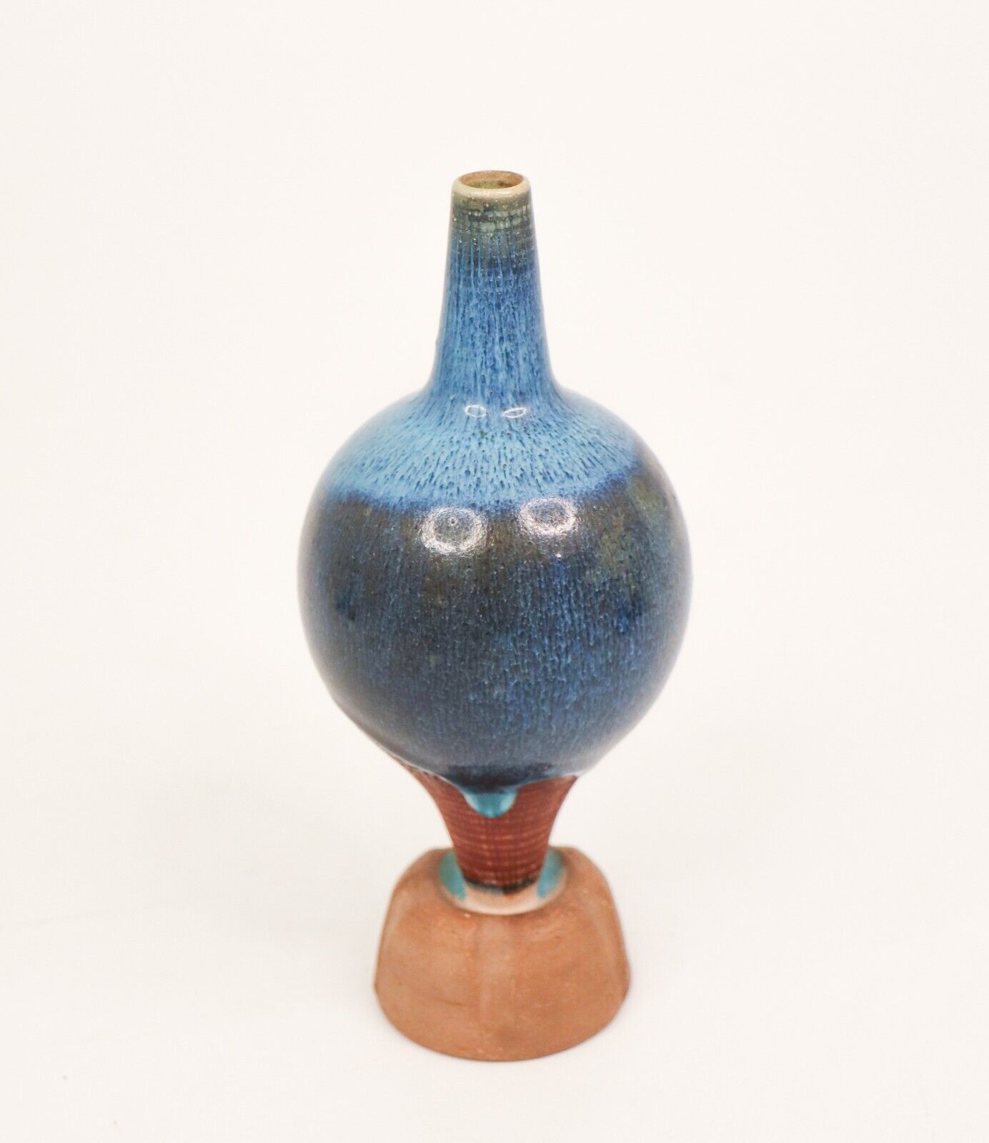 Lovely Blue Farsta Spirea Vase by Wilhelm Kåge Gustavsberg Stunning Glaze!