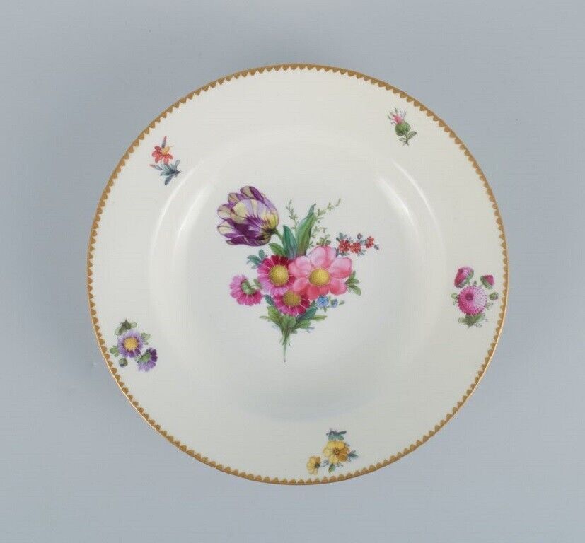 BG Bing  Grondahl Saxon flower Six deep plates decorated with flowers