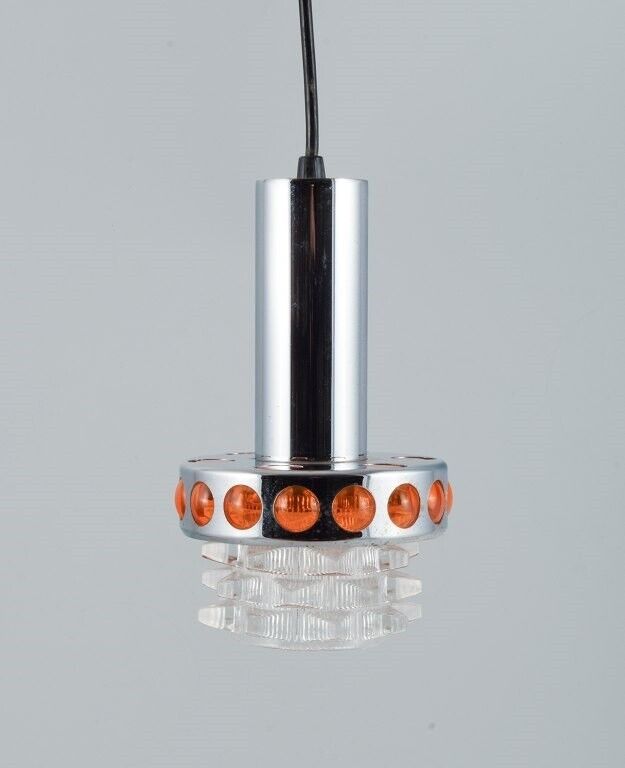 RAAK The Netherlands Designer lamp in chrome orange plastic and clear glass