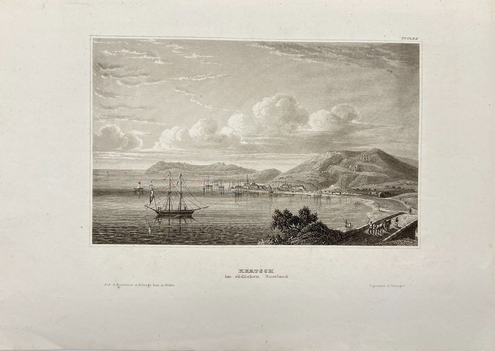 Original Antique Engraving - Karl Reiss - Kerch in Southern Russia - E5