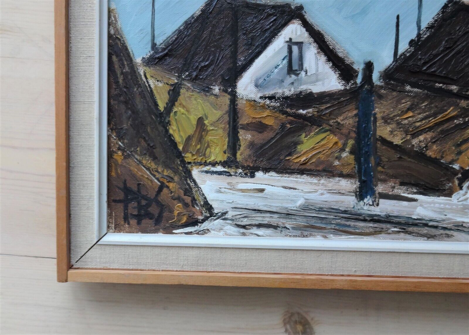 Danish oil painting by Peder Brøndum Sørensen from 1975