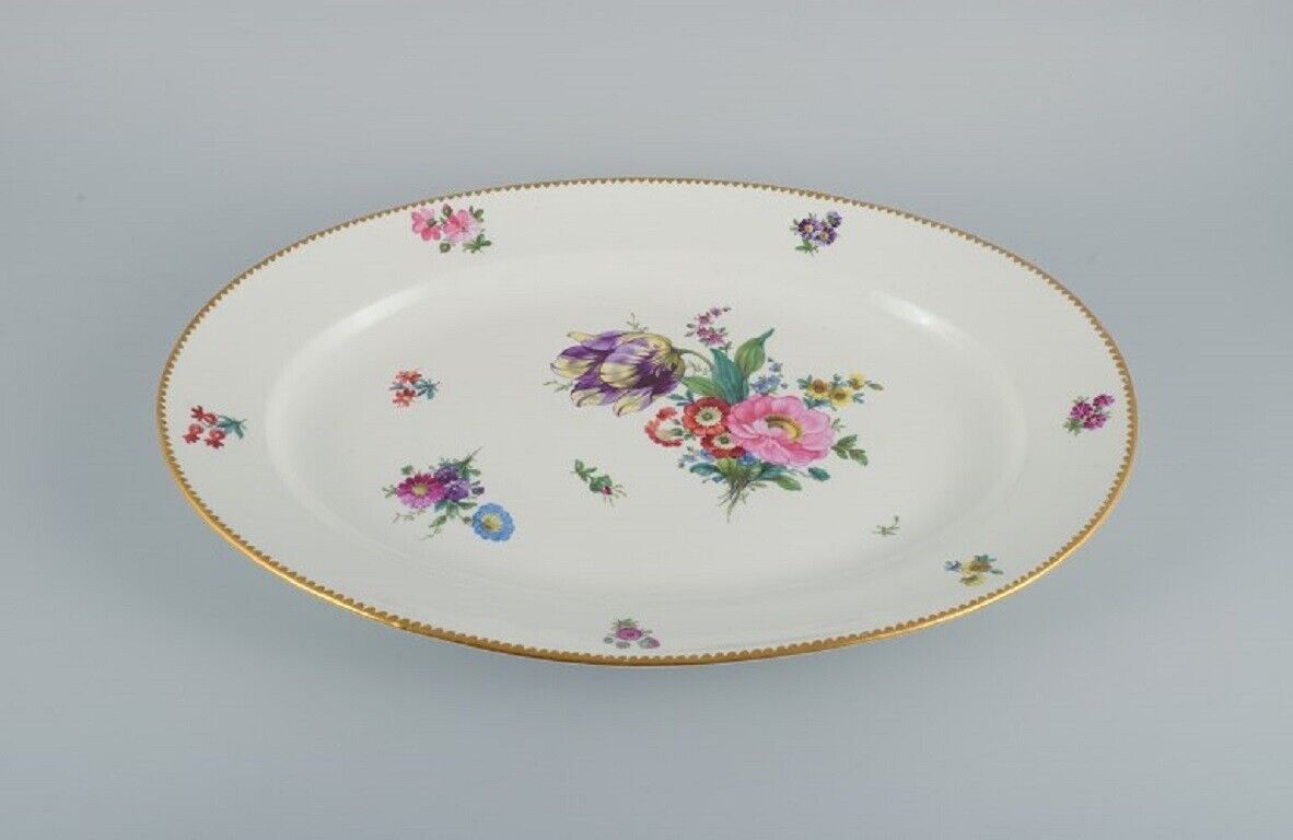 BG Bing  Grondahl Saxon flower Large serving dish decorated with flowers