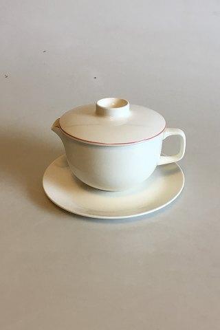 Royal Copenhagen Red Line Butter Dish with Lid and Saucer No 3085/3081