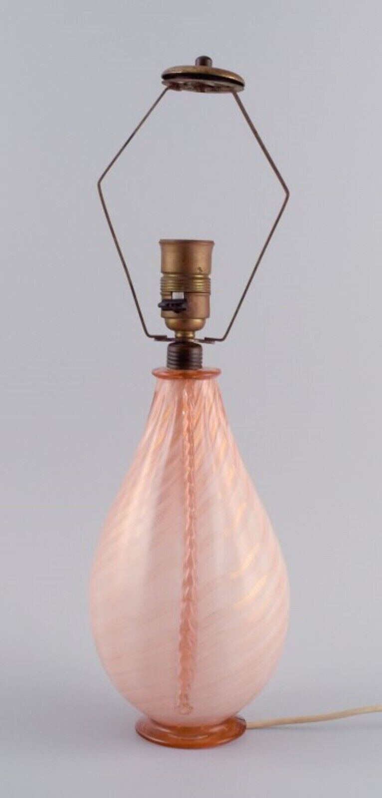 Barovier and Toso Murano Large table lamp in pink hand-blown art glass