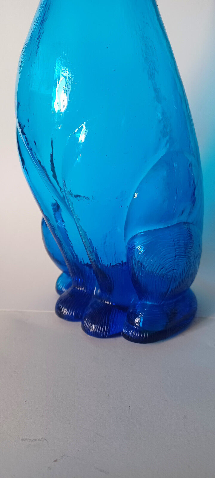 Large Italian Empoli Dog Genie Bottle Electric Blue 35 centimeters