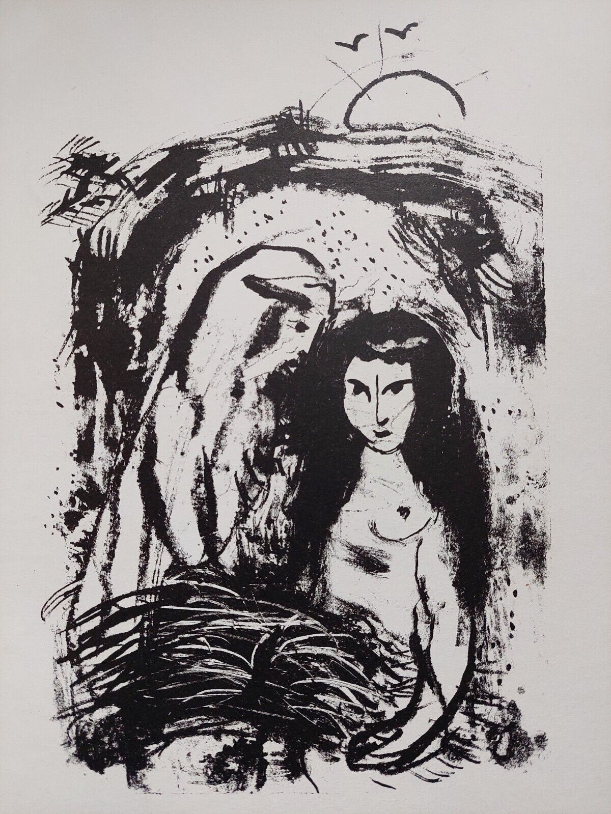 Marc CHAGALL Original lithograph "Ruth aux pieds de Booz" 1960