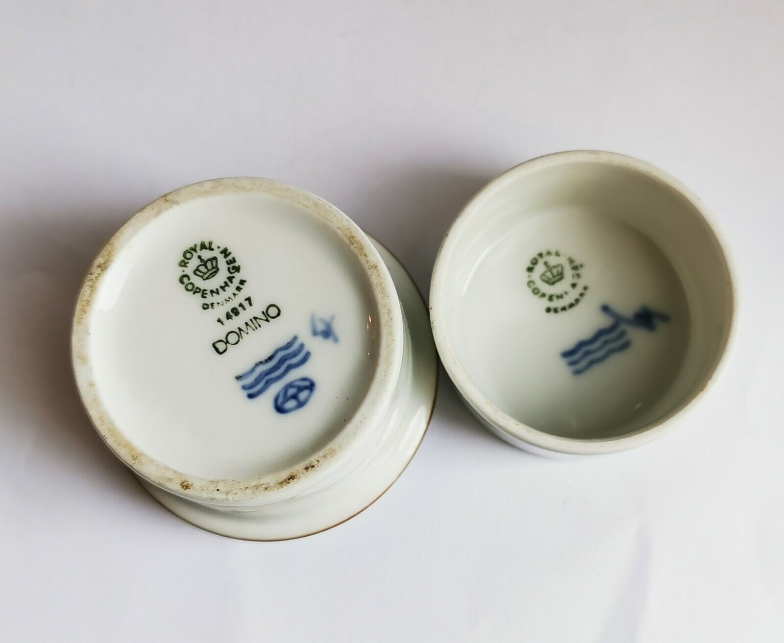 Smaller cylindrical Royal Copenhagen porcelain container from DOMINO Denmark