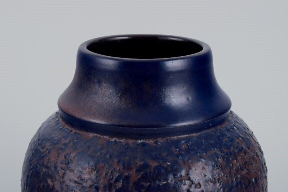 Mari Simmulson for Upsala Ekeby Ceramic vase with glaze in blue and brown tones