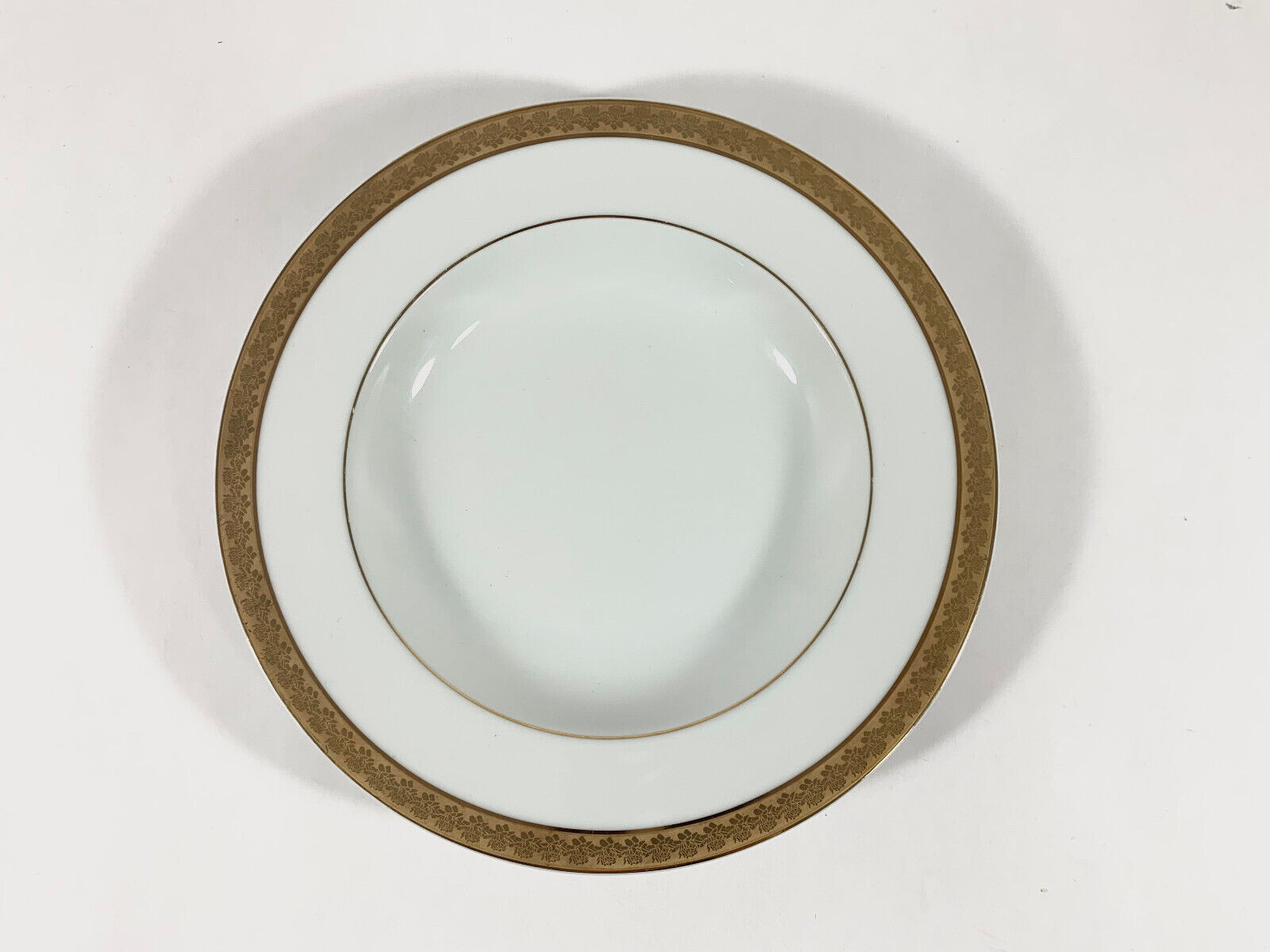 4x Bernardaud Rhapsody Limoge Gold Rim Deep Plates Soup Pasta Bowls Plates 22 cm