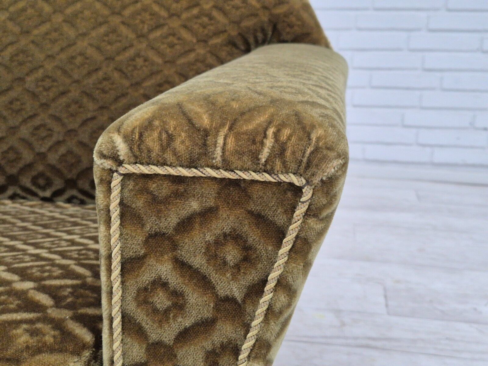 1970s Danish highback by Georg Thams original upholstery velour