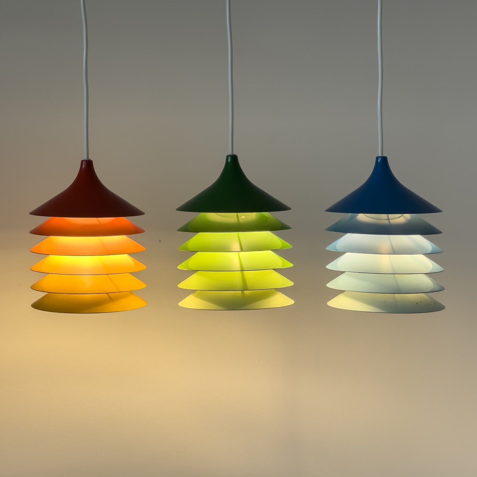 Colourful Trio of Vintage IKEA Lamps