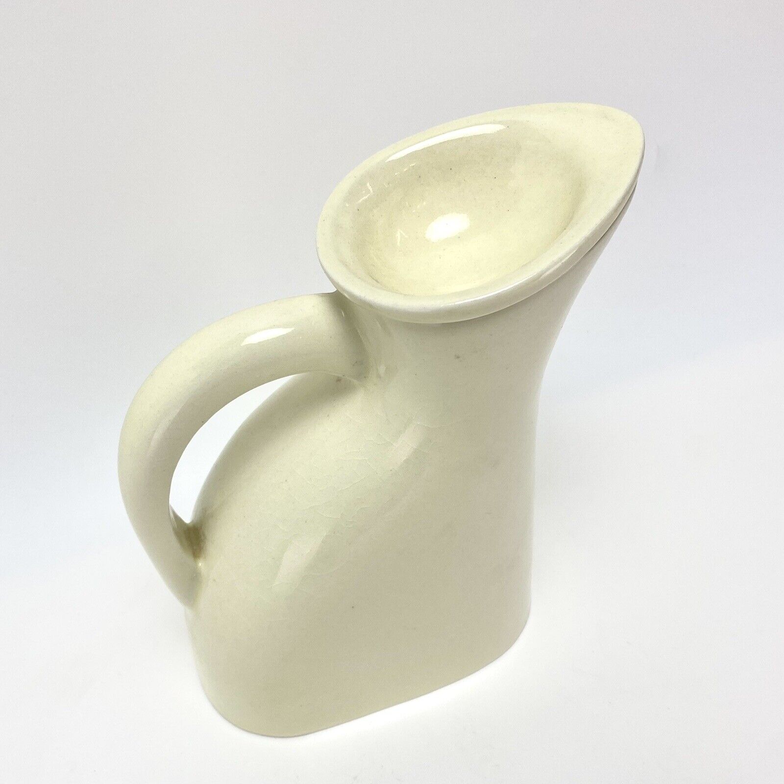 Vtg Danish Modern Ceramic Jug Pitcher w Lid Cream Glaze Rigmor Als Barware