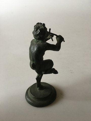 Bronce Figurine of a Pan playing flutes