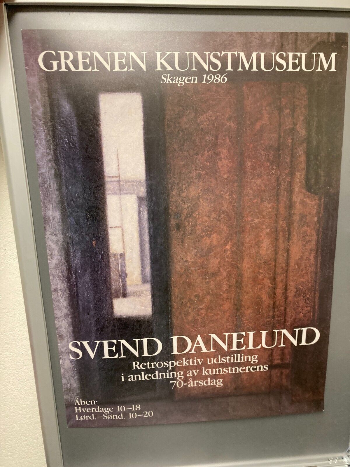 Svend Danelund Grenen Kunstmuseum 1986 Danish Exhibition Poster 50x68cm