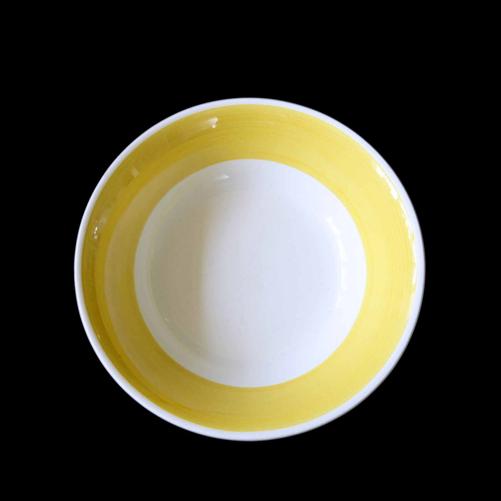 Vintage retro yellow and white large porcelain bowl from Gustavsberg Sweden