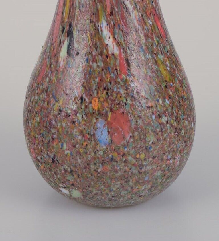 Murano Italy Large slender-necked millefiori art glass vase