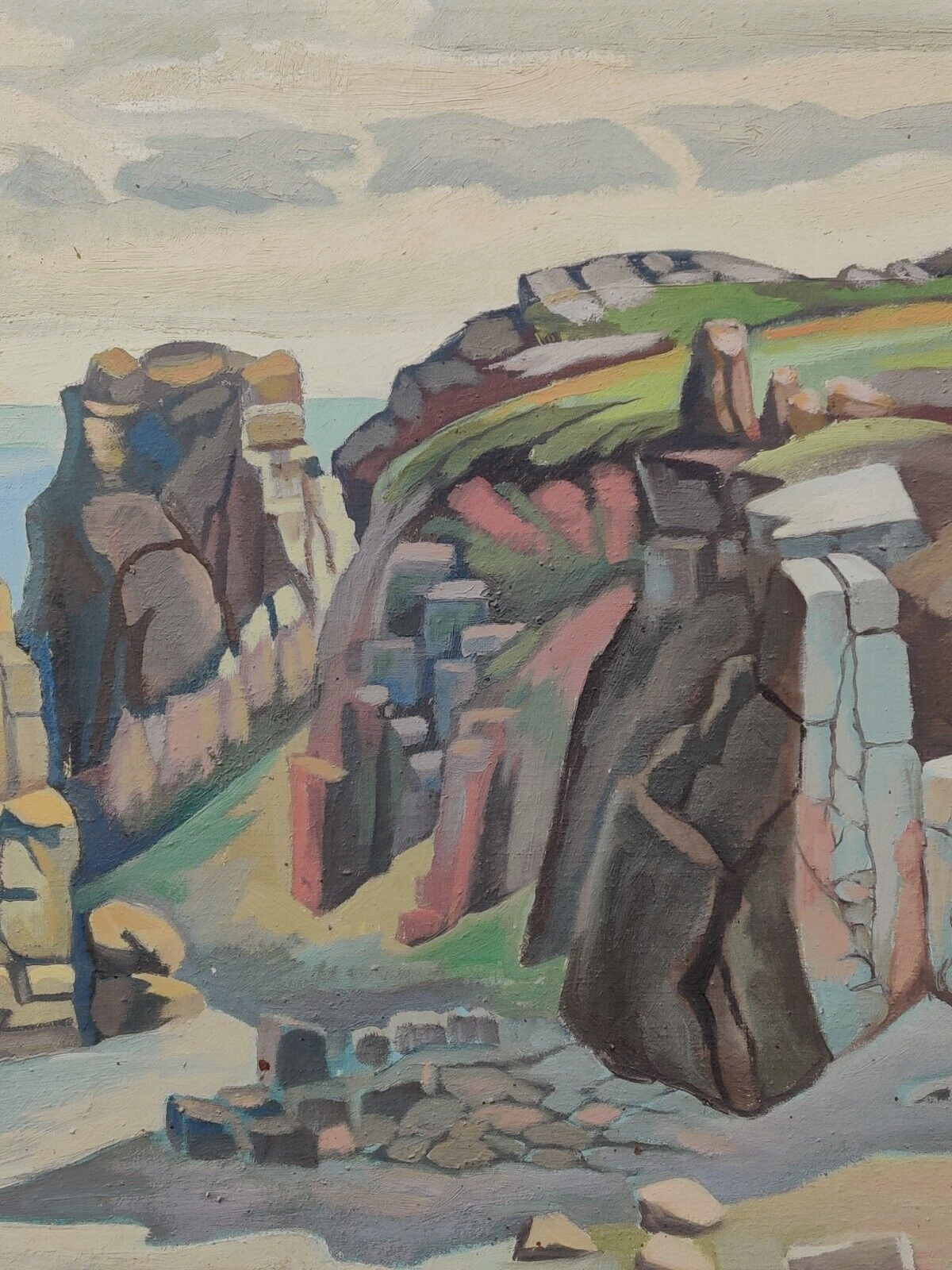 Poul Sommarin (1881-1963): BOULDERS ON SHORE original oil painting