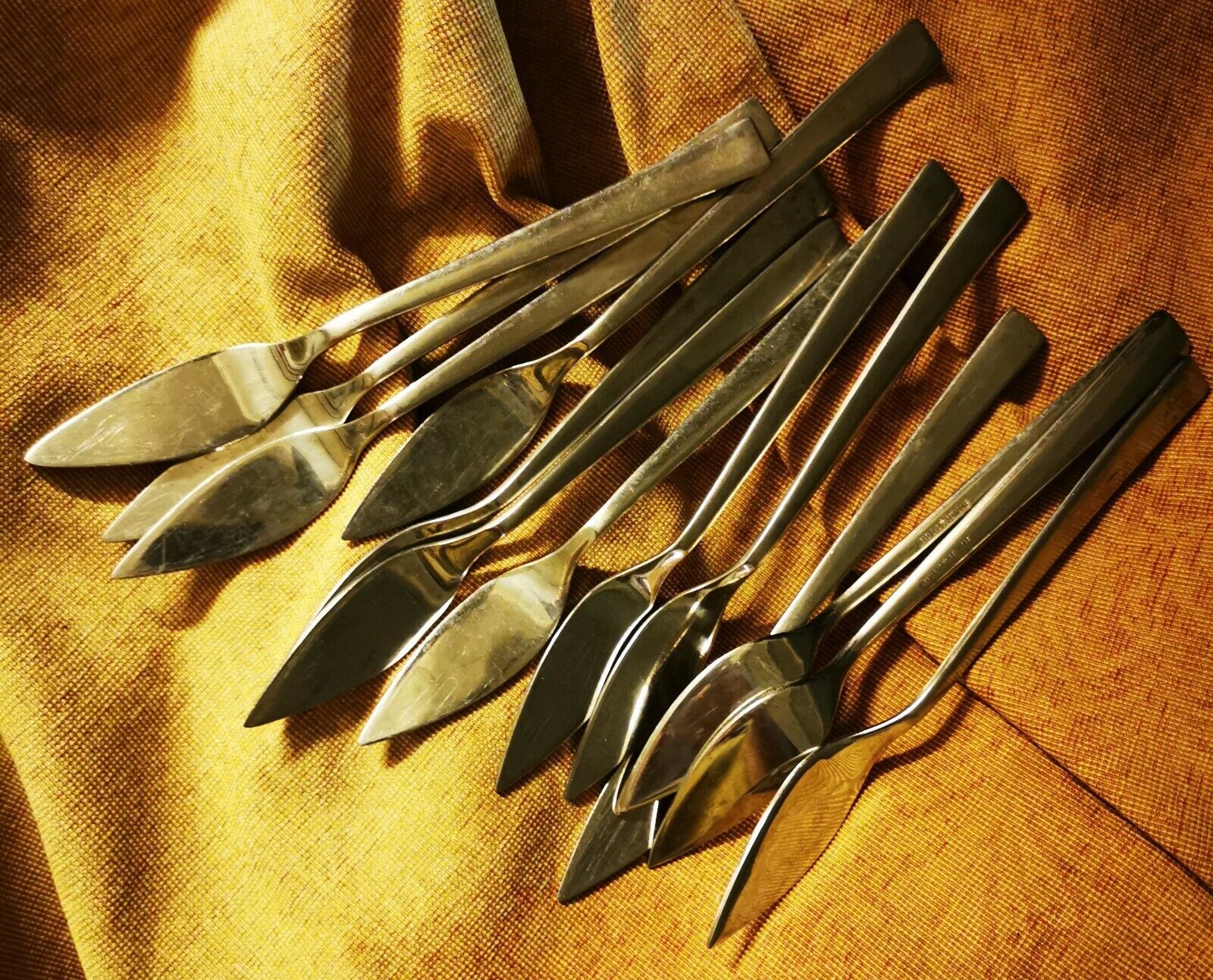 13 Vintage elegant Berndorf Fish Knives Cutlery Set Flatware Mid Century Modern