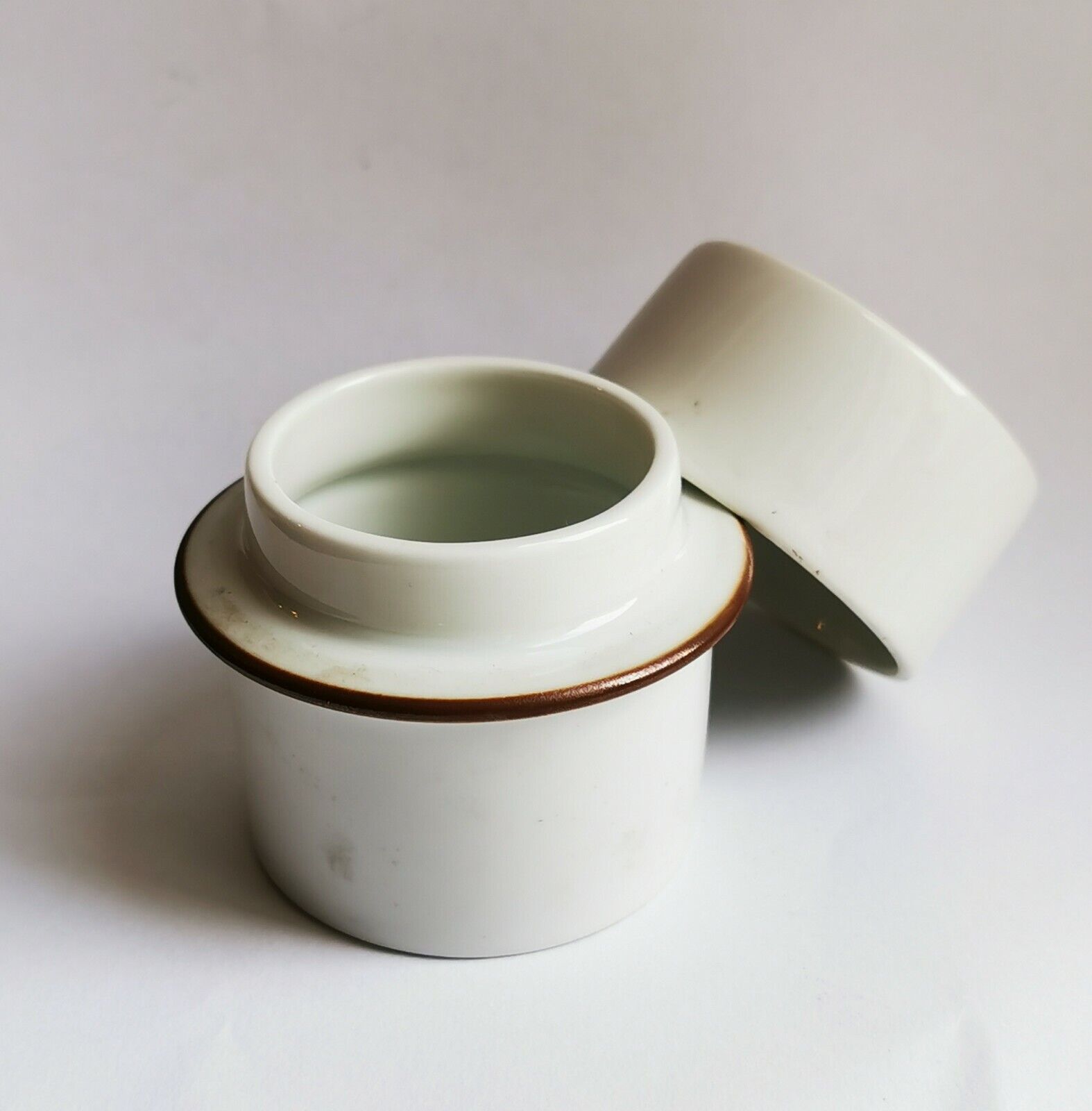 Smaller cylindrical Royal Copenhagen porcelain container from DOMINO Denmark