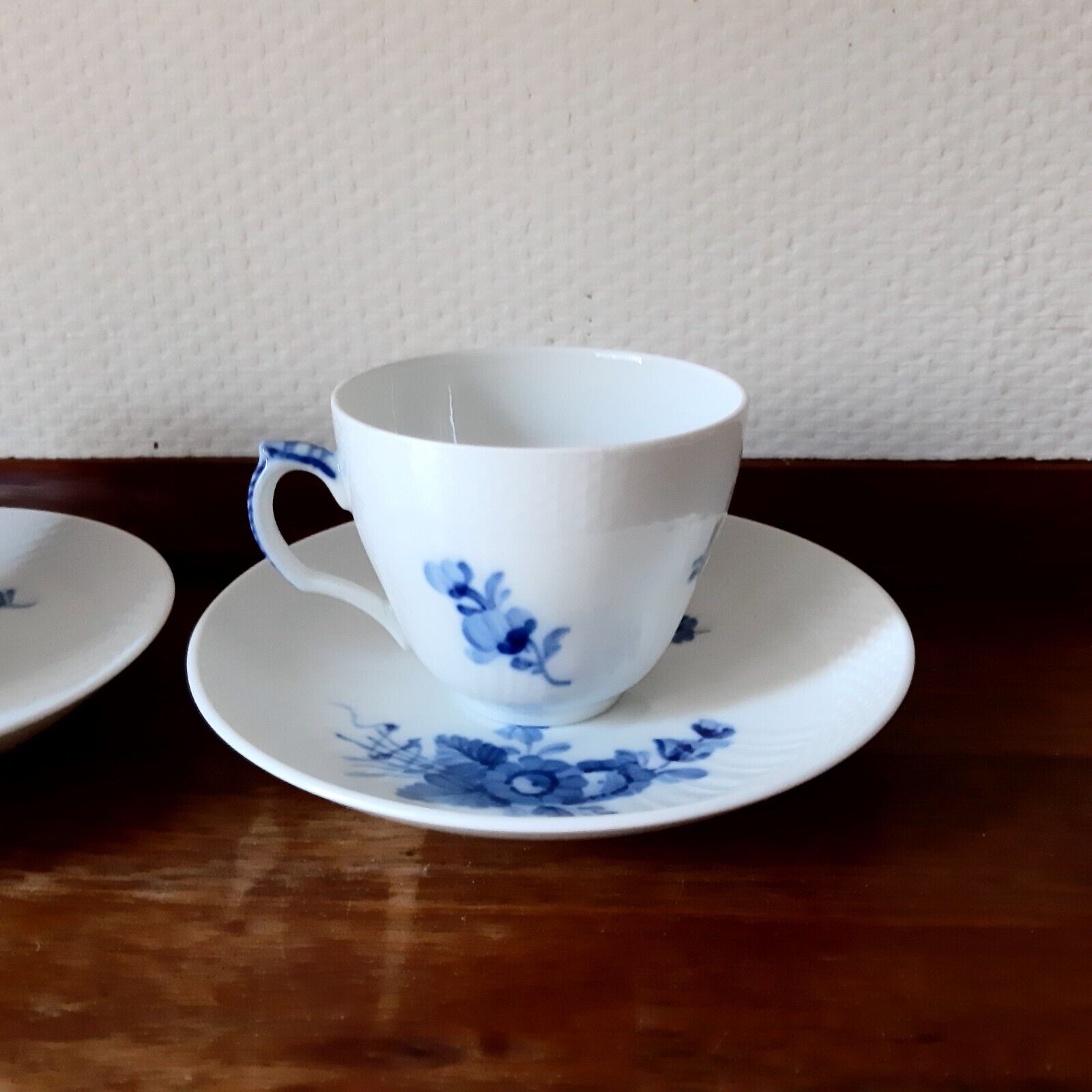 2 x COFFEE SETS BLUE FLOWER CURVED # 10- 1870 Royal Copenhagen 1969-74 Fact 1st