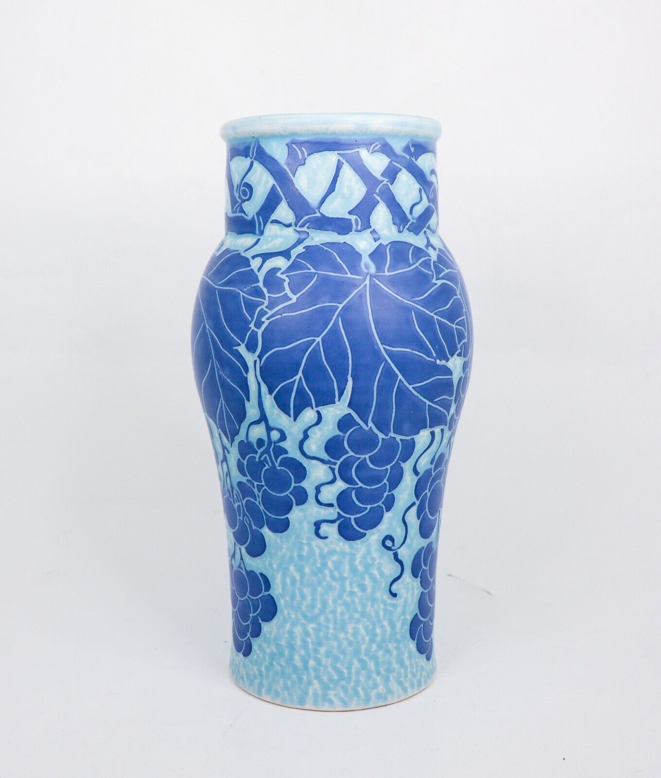 Art Nouveau Vase Ceramics Floral Turquoise  Blue Josef Ekberg Sgrafitto 1915