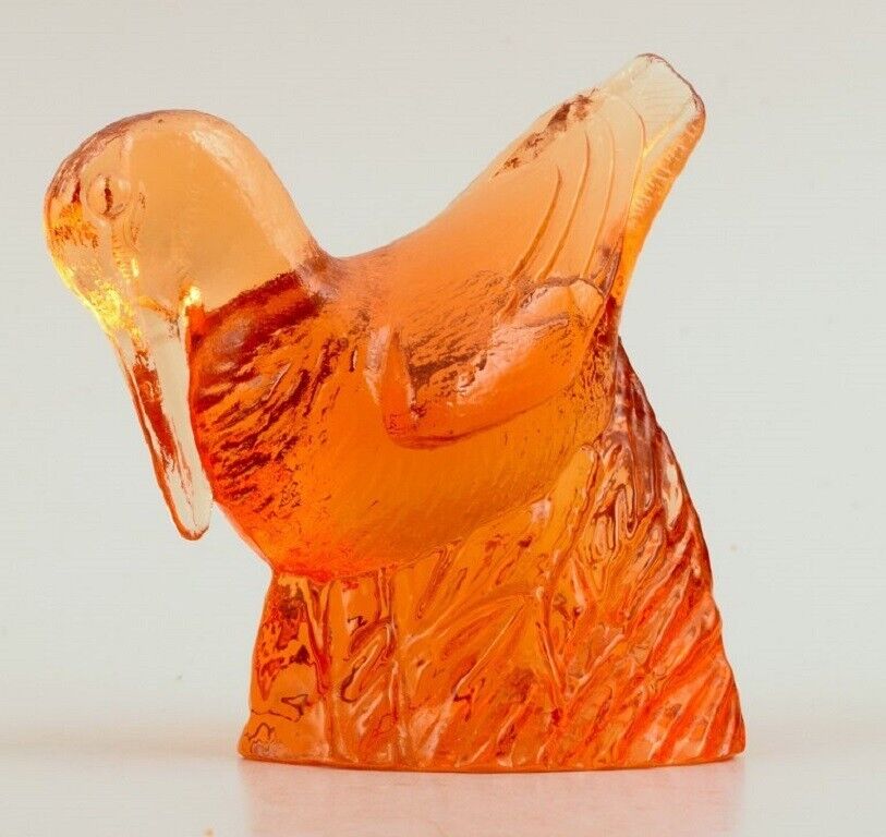 Paul Hoff for Swedish glass Six birds in art glass WWF 1980s