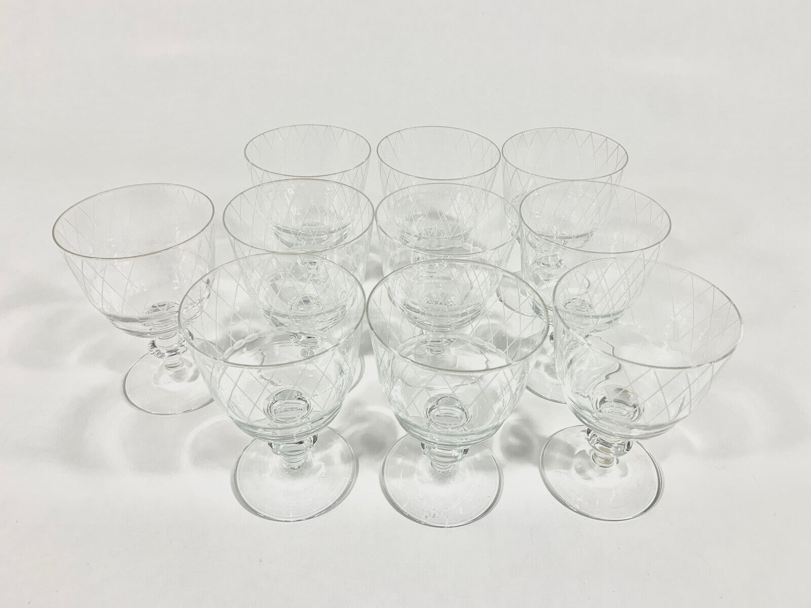 10x Kosta Boda Vicke Lindstrand Sickan Crystal Wine Glass Water Goblet 11 cm