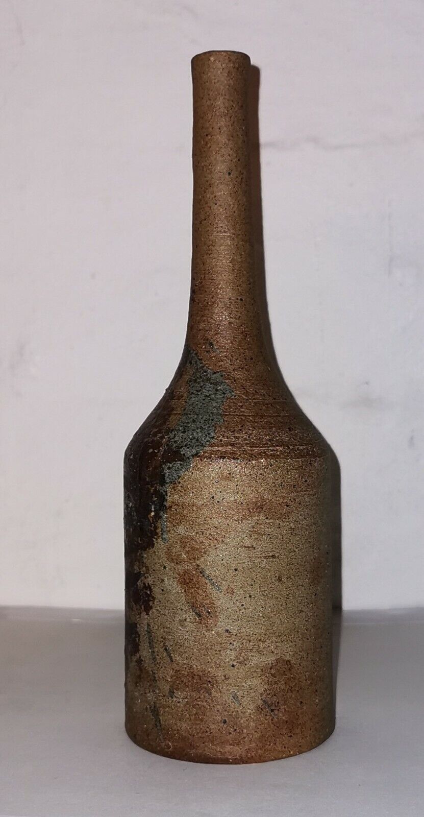 Vintage bottle shaped vase with long neck made by Conny Walther Denmark c 1970