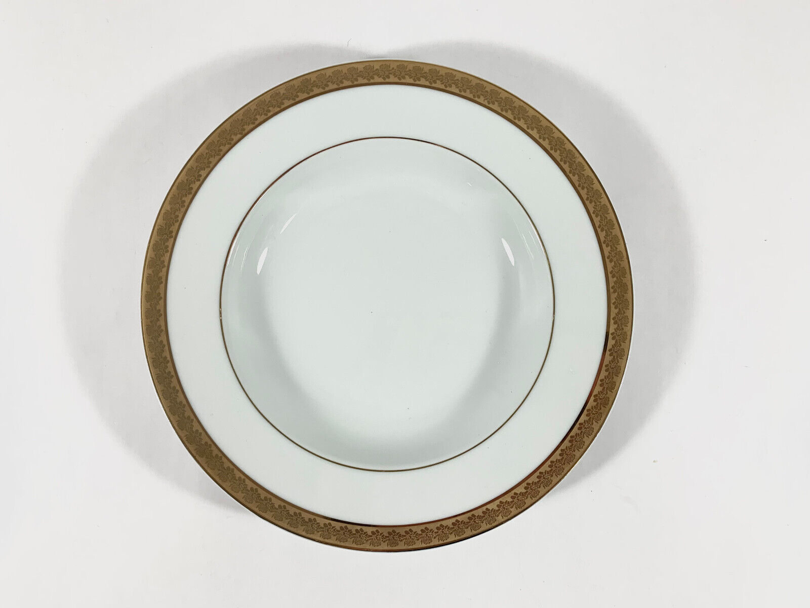 4x Bernardaud Rhapsody Limoge Gold Rim Deep Plates Soup Pasta Bowls Plates 22 cm