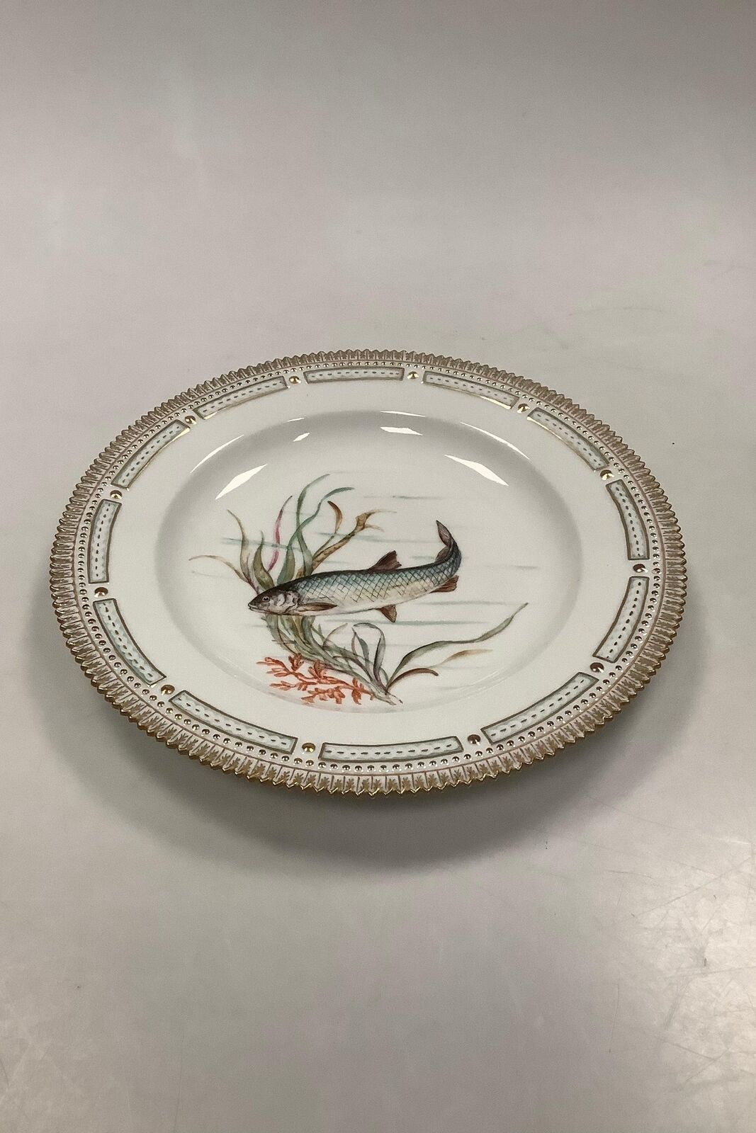 Royal Copenhagen Privately painted Flora Danica Fish plate No 3549