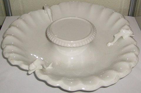 Bing  Grondahl Early Pedistal Bowl with dolphins from 1853-1870