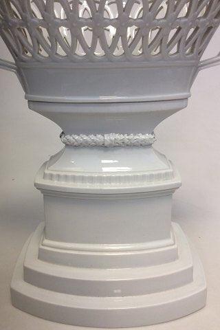 Royal Copenhagen Pearl Pattern / Flora Danica Vase with handles in Blanc de