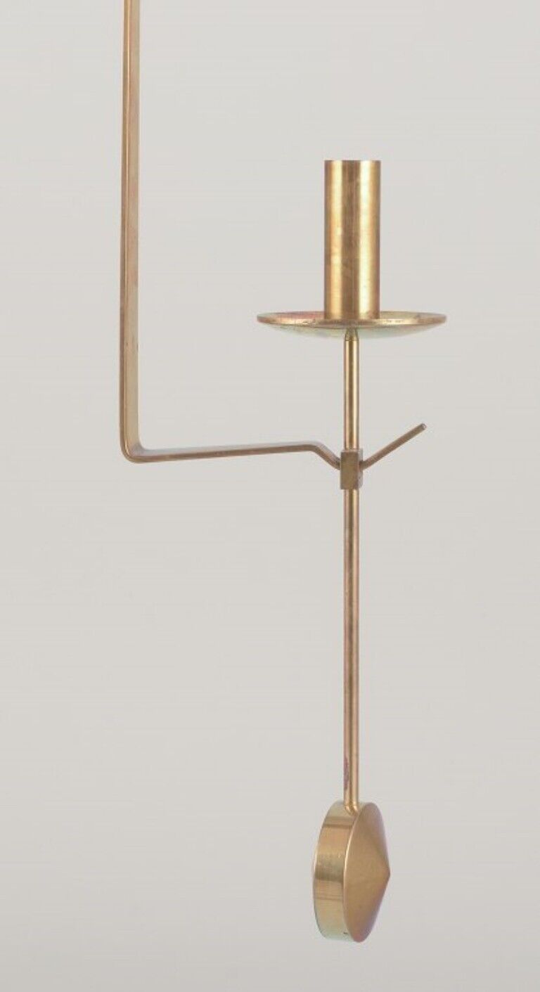 Skultuna Sweden Pair of candle sconces in brass Designed by Pierre Forsell