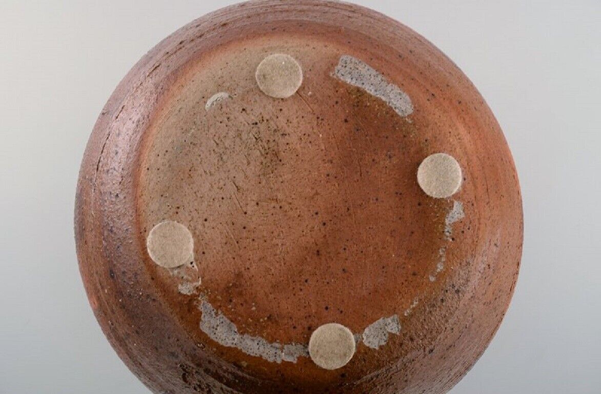 Gerd Zinnerström Sweden Large round unique vase in glazed stoneware