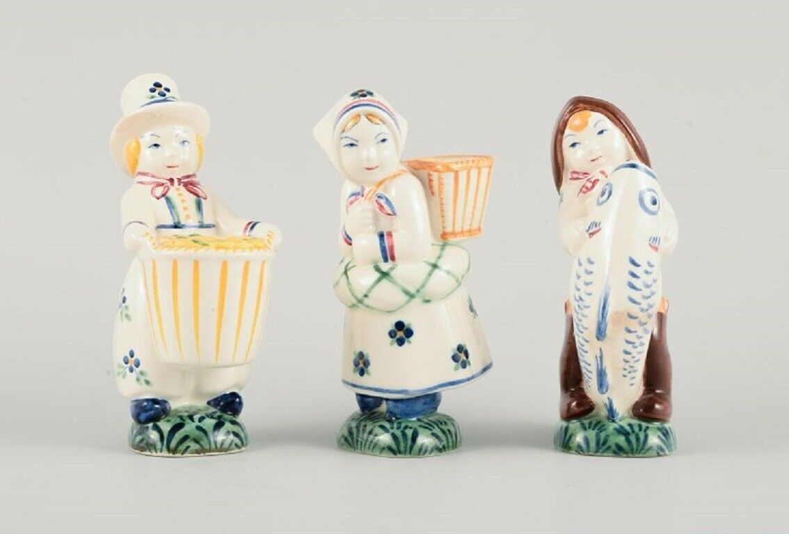 Three Children's Aid Day figures  Aluminia 1940s