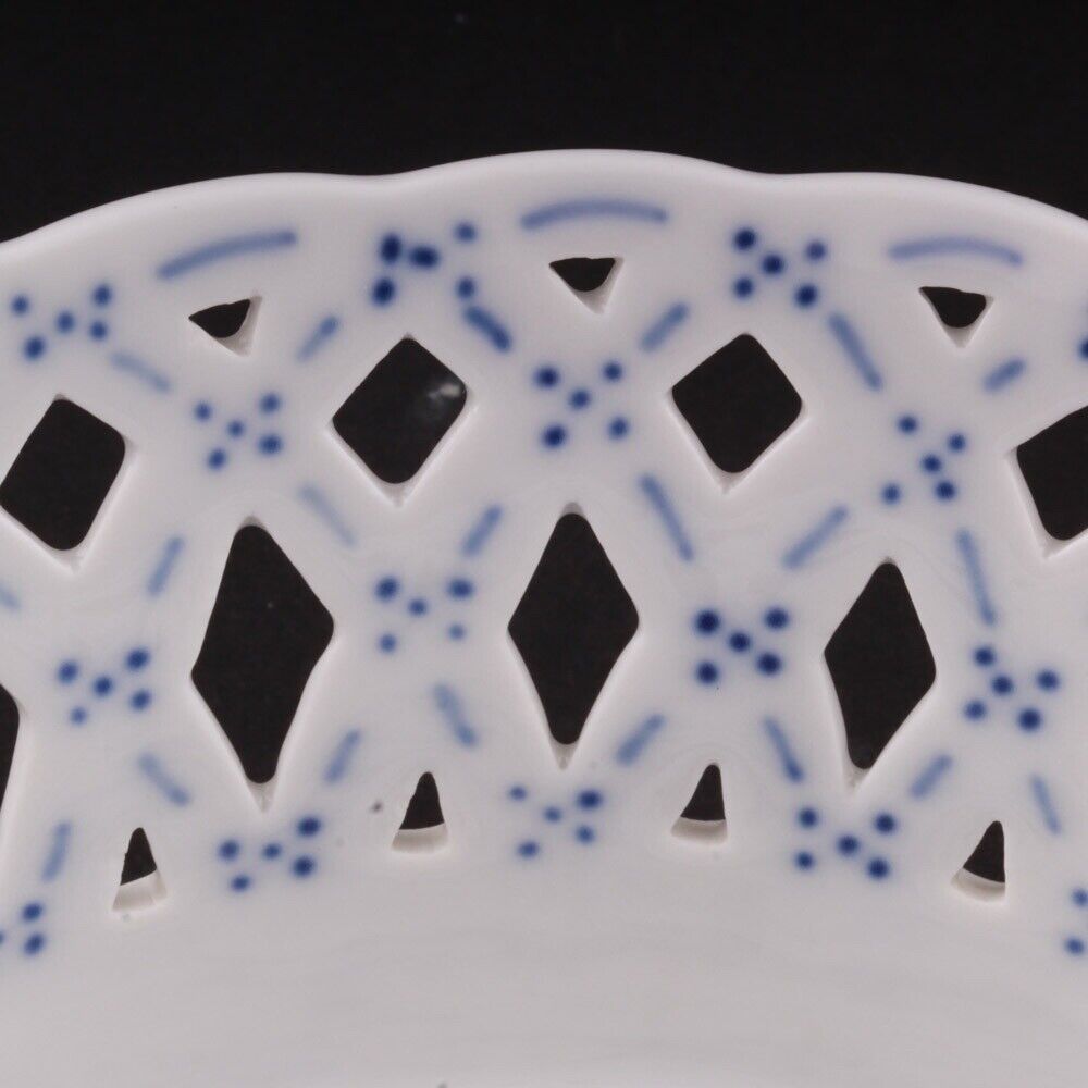 Royal Copenhagen Porcelain Fruit Basket Blue Fluted Lace # 1-1054 FREE SHIPPING