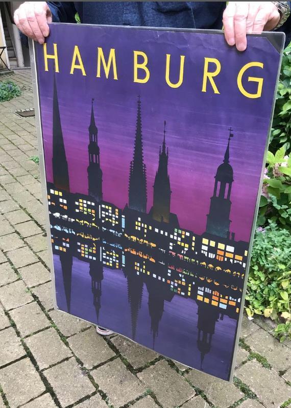 Hamburg By Night By Carl Griese Original Art Deco poster Ca 1929