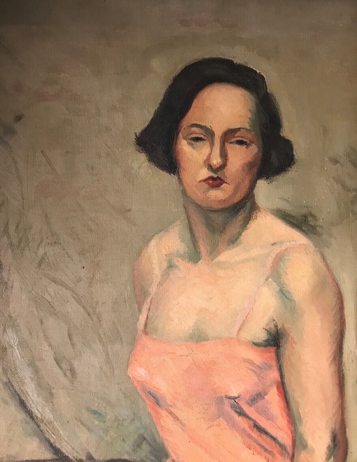 Gunilla de Klercker (1882-1969) SEATED WOMAN IN A CHEMISE original oil painting