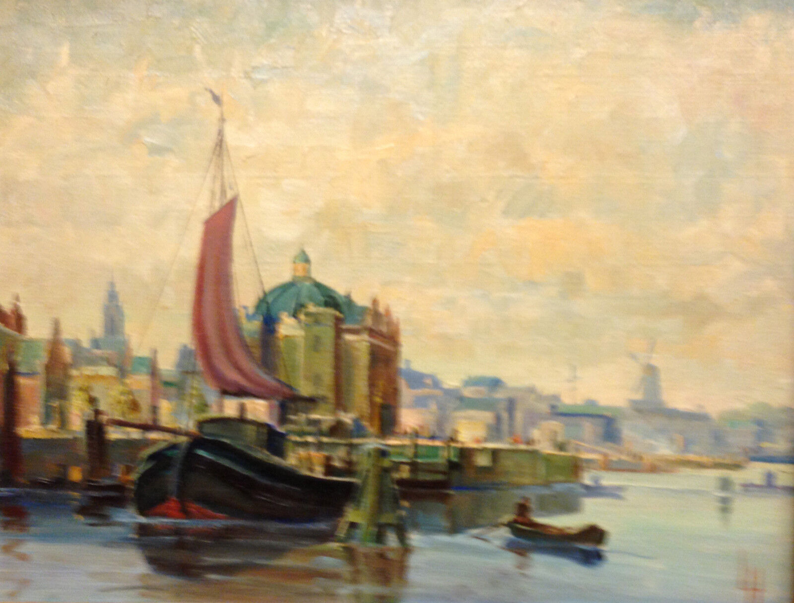 Laurits Hansen (1885-?): AMSTERDAM CANAL - NEW LUTHERAN CHURCH