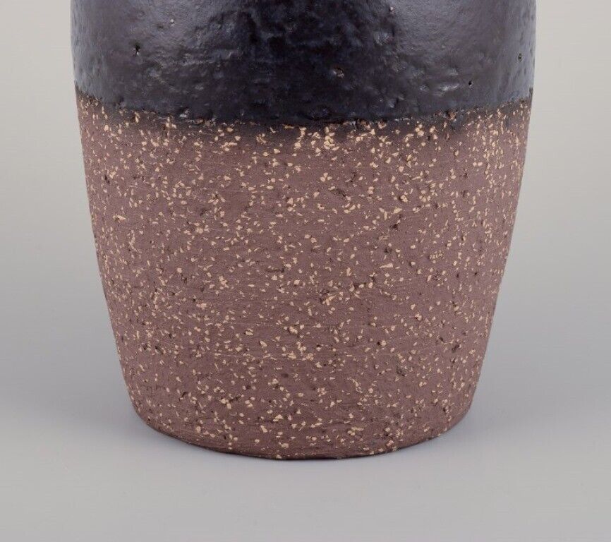 Mari Simmulson for Upsala Ekeby Onyx ceramic vase with glaze in black hues