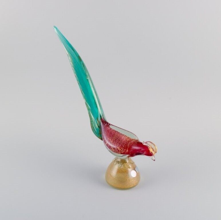 Murano Italy Large mouth-blown sculpture in art glass Exotic bird 1960s