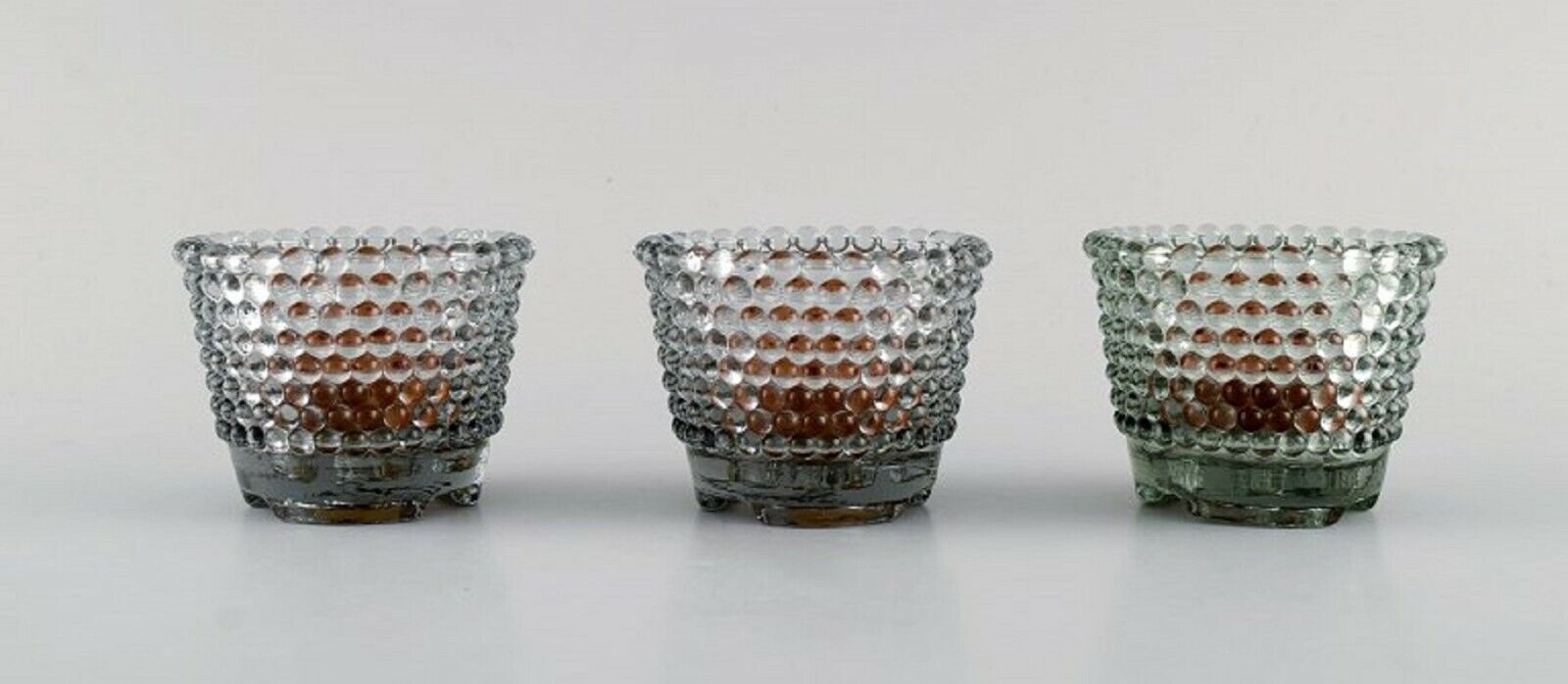 Monica Bratt for Reijmyre Three Pärlan candlesticks for small candles1950's