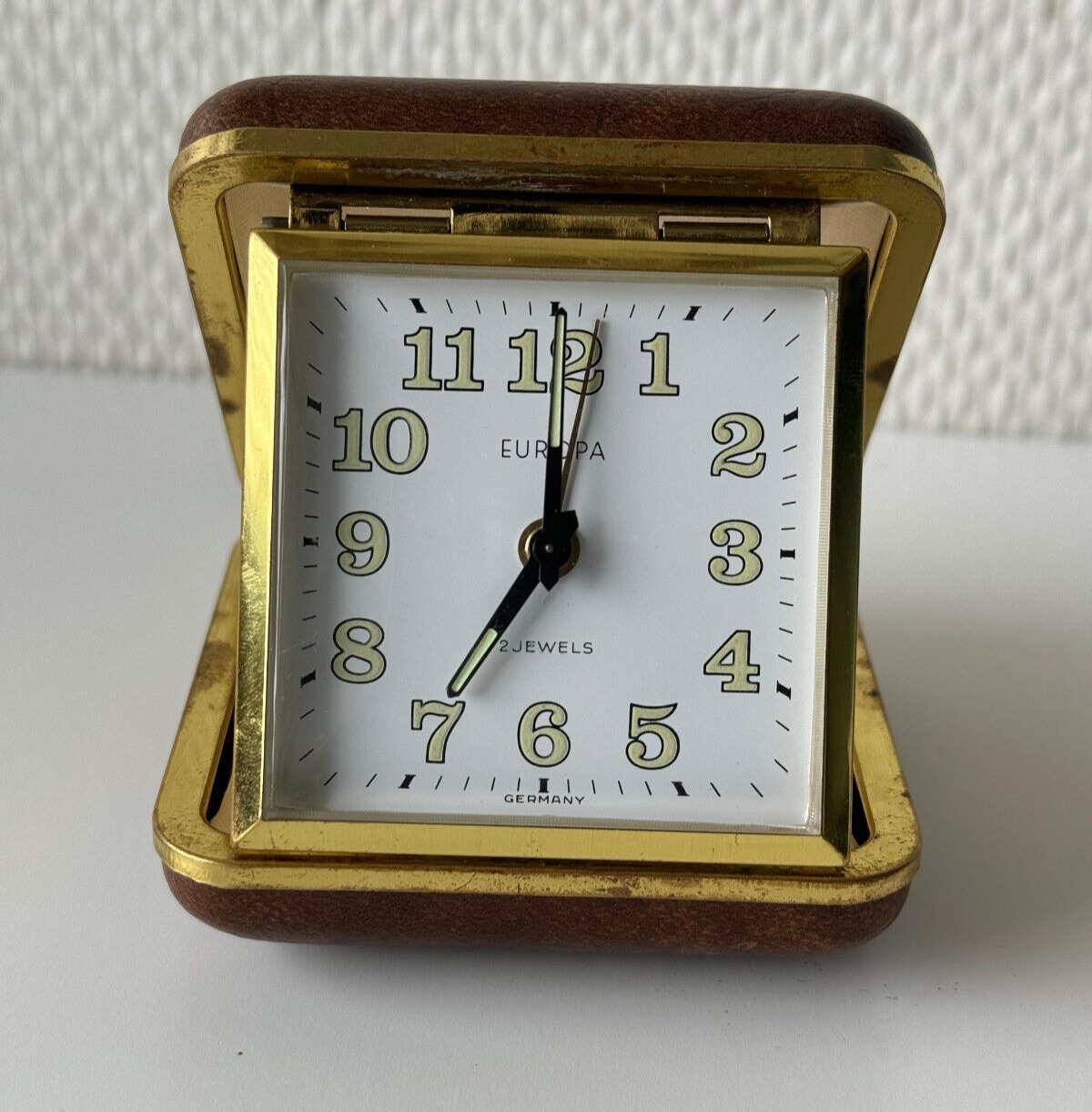 Vintage alarm clock Coral travel clock wind up clock mechanical clock